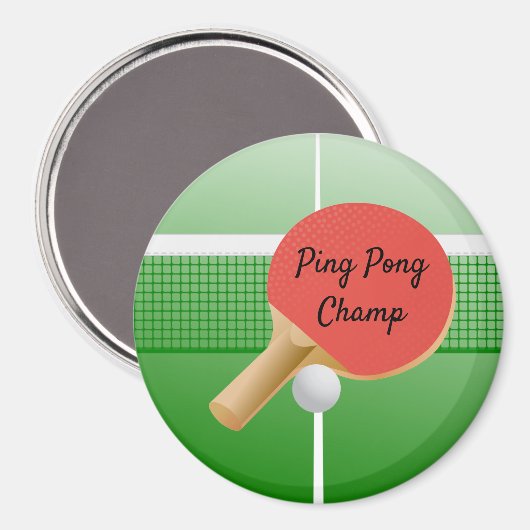 Ping Pong Tischtennis Design Magnet (Vorderseite/Rückseite)