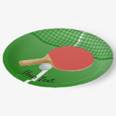 Ping Pong Tischtennis Design Paper Teller (Schrägansicht)