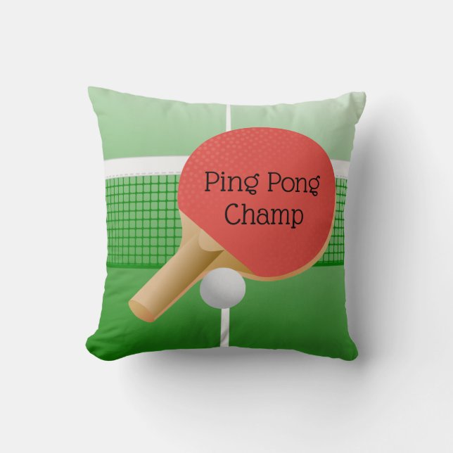 Ping Pong Tischtennis Design Throw Kissen (Vorderseite)