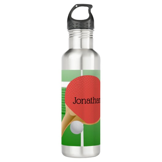 Ping Pong Tischtennis Design Wasserflasche Edelstahlflasche (Vorderseite)