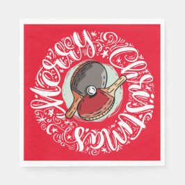 Ping Pong Tischtennis für Weihnachten auf rot Serviette