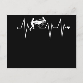 Ping Pong Tischtennis Herzschlag Pulsrate Einladungspostkarte