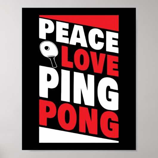 Ping Pong Tischtennis Peace Liebe Pong Poster (Vorne)