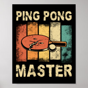 Ping Pong Tischtennis Ping Pong Master Retro Poster