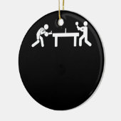 Ping Pong Tischtennis Strichmännchen Pingpong Keramik Ornament (Links)