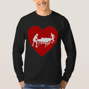 Ping Pong Valentine Day für Tischtennis Lover Er T-Shirt