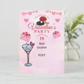 Ping Pong Valentine's Heart Save the Date Party Einladung (Stehend Vorderseite)