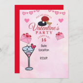 Ping Pong Valentine's Heart Save the Date Party Einladung (Vorne/Hinten)