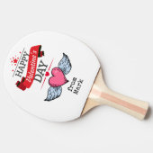 Ping Pong Valentinstag mit Herz Tischtennis Schläger (Seitenansicht)