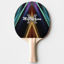 Ping Pong Vibrangs Farben mit Monogramm und Name Tischtennis Schläger