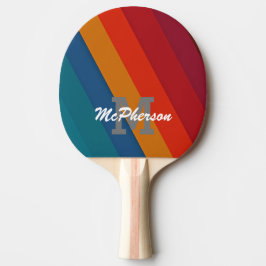 Ping Pong Vivid Streifen mit Monogramm und Name Tischtennis Schläger