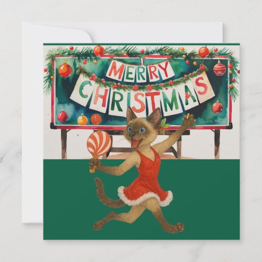 Ping Pong Weihnachten Gedicht für siamesische Katz (Vorderseite)