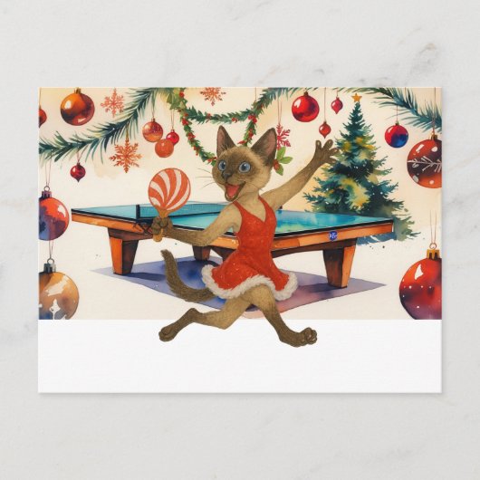Ping Pong Weihnachten Gedicht für siamesische Katz (Vorderseite)