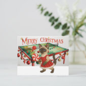 Ping Pong Weihnachten Gedicht für siamesische Katz (Stehend Vorderseite)