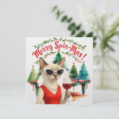 Ping Pong Weihnachten Gedicht für siamesische Katz (Stehend Vorderseite)