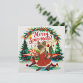 Ping Pong Weihnachten Gedicht für siamesische Katz (Stehend Vorderseite)