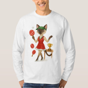 Ping Pong Weihnachten Thema für Katzenliebhaber T-Shirt