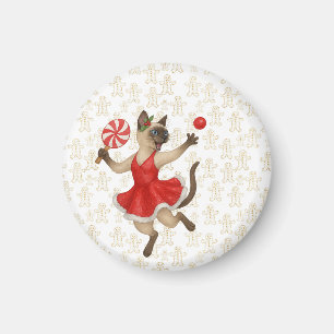 Ping Pong Weihnachts Thema für Siam-Liebhaber Magnet