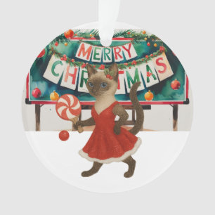 Ping Pong Weihnachtsmotiv für Siam-Katzenliebhaber Ornament