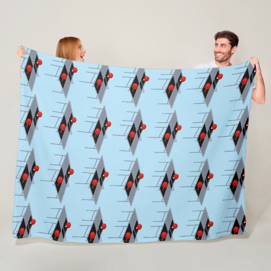 Ping-Tische mit Fledermäusen und Kugelmuster, Fleecedecke (Beispiel)