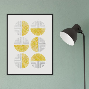 Pingelbes Zirkularkunstdruckposter Foliendrucke