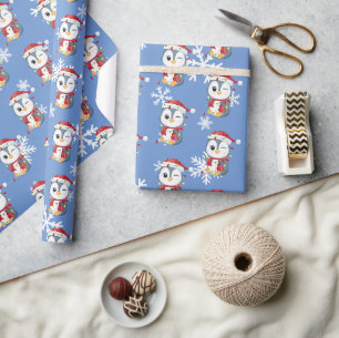 "Pingouin" Niedliches Weihnachtsdesign Geschenkpapier