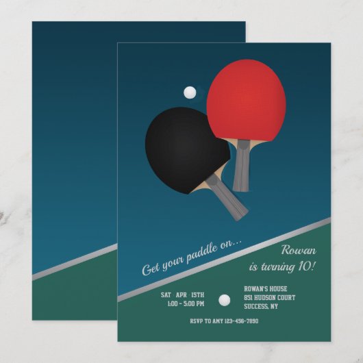 PingPong-Einladung Einladung (Vorne/Hinten)