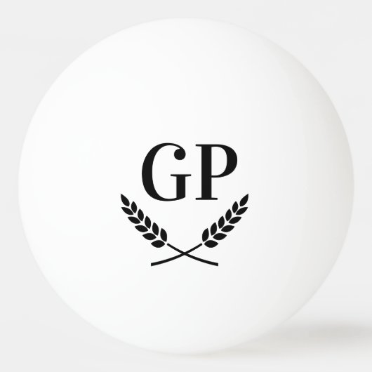 Pingpong-Kugel mit Logo für ein Monogramm Wappen Tischtennisball (Vorderseite)