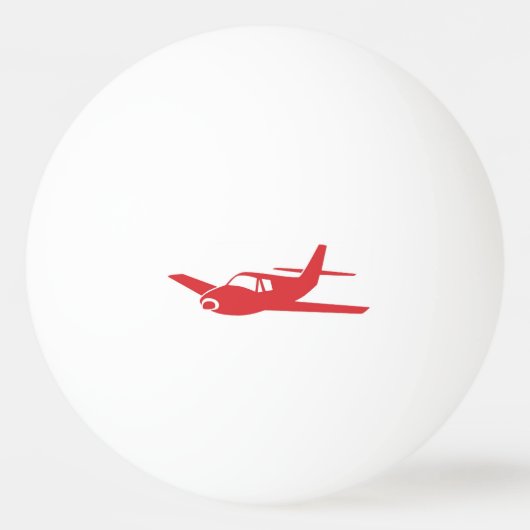 Pingpong-Kugel mit rotem Flugzeug Tischtennisball (Vorderseite)