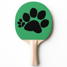 Pingpong Paddle - Polydactyl Pawprint auf Green