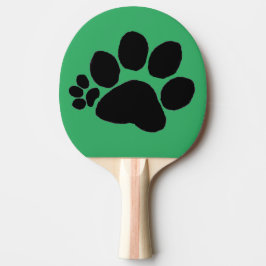 Pingpong Paddle - Polydactyl Pawprint auf Green Tischtennis Schläger