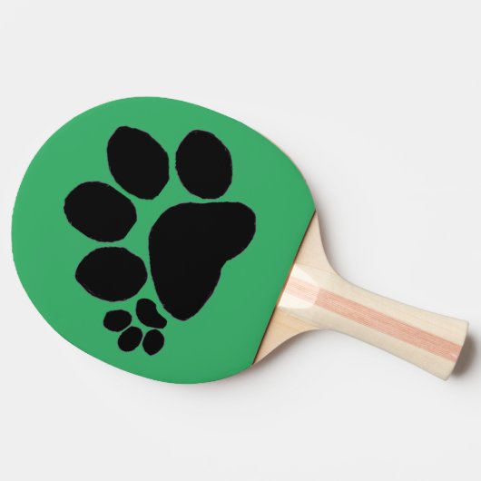 Pingpong Paddle - Polydactyl Pawprint auf Green Tischtennis Schläger (Seitenansicht)