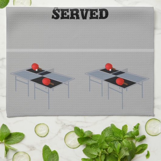 Pingpong-Tische mit Fledermäusen und Ballen, Geschirrtuch (Gefaltet)