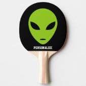 Pingpongpaddel für Tischtennis mit grüner Alien Schläger (Vorderseite)