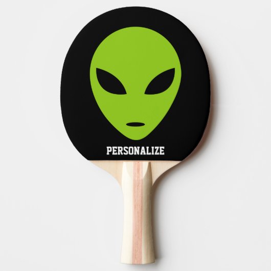 Pingpongpaddel für Tischtennis mit grüner Alien Tischtennis Schläger (Vorderseite)