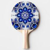 Pingpongpaddel mit blauen weißen Farben Tischtennis Schläger (Rückseite)