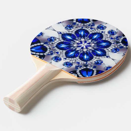 Pingpongpaddel mit blauen weißen Farben Tischtennis Schläger (Vorderseite)