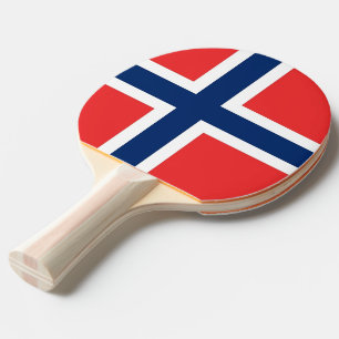 Pingpongpaddel mit der Flagge Norwegens Tischtennis Schläger