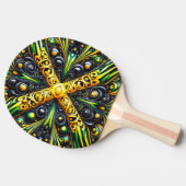 Pingpongpaddel mit jamaikanischen Farben Tischtennis Schläger (Seitenansicht)