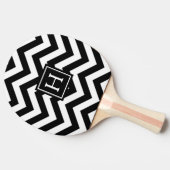 Pingpongpaddel mit Zickzack Monogramm Tischtennis Schläger (Seitenansicht)