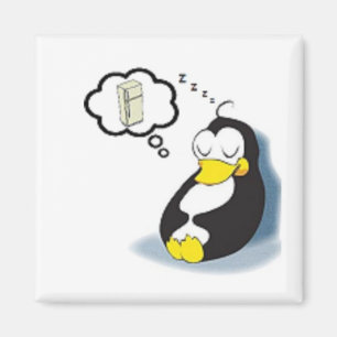 Pinguim sonhando COM ein geladeira Magnet