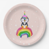 Pinguim unicórnio pappteller (Vorderseite)