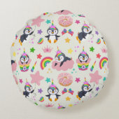 Pinguim Unicórnio Rundes Kissen (Rückseite)