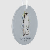 Pinguin 1. Weihnachtszeit Personalisiertes Ornamen Ornament (Vorderseite)