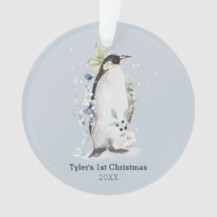 Pinguin 1. Weihnachtszeit Personalisiertes Ornamen Ornament