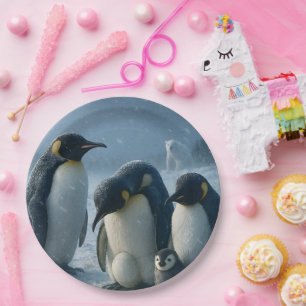 Pinguin 22,9 cm runder Papier-Teller Pappteller