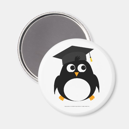 Pinguin-Abschluss-Design - Round-Magnet Magnet (Vorderseite/Rückseite)