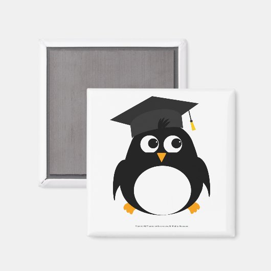 Pinguin Abschluss Design - Square Magnet (Vorderseite/Rückseite)