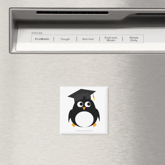 Pinguin Abschluss Design - Square Magnet (In Situ (Geschirrspüler))