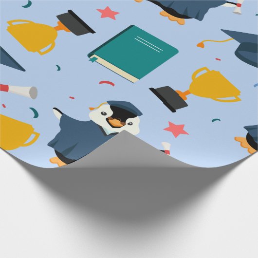 Pinguin-Abschluss Geschenkpapier (Ecke)